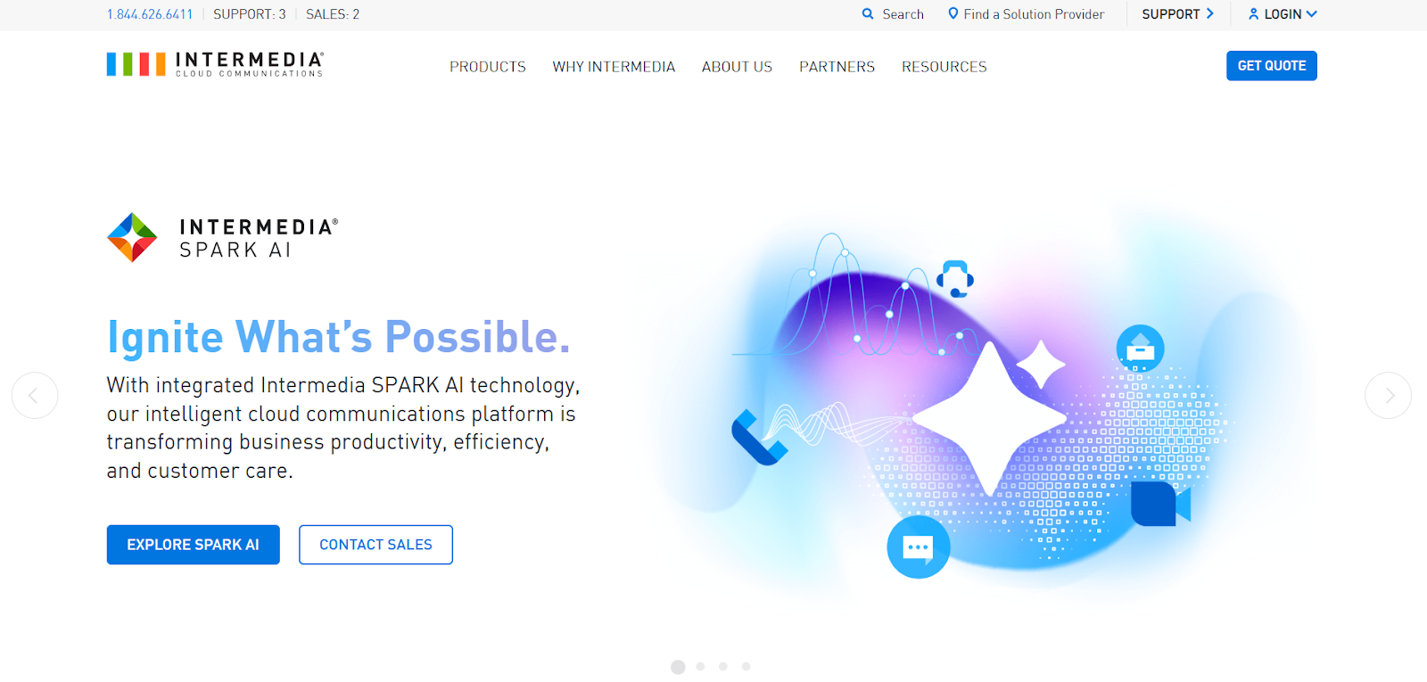 Intermedia Website Screenshot