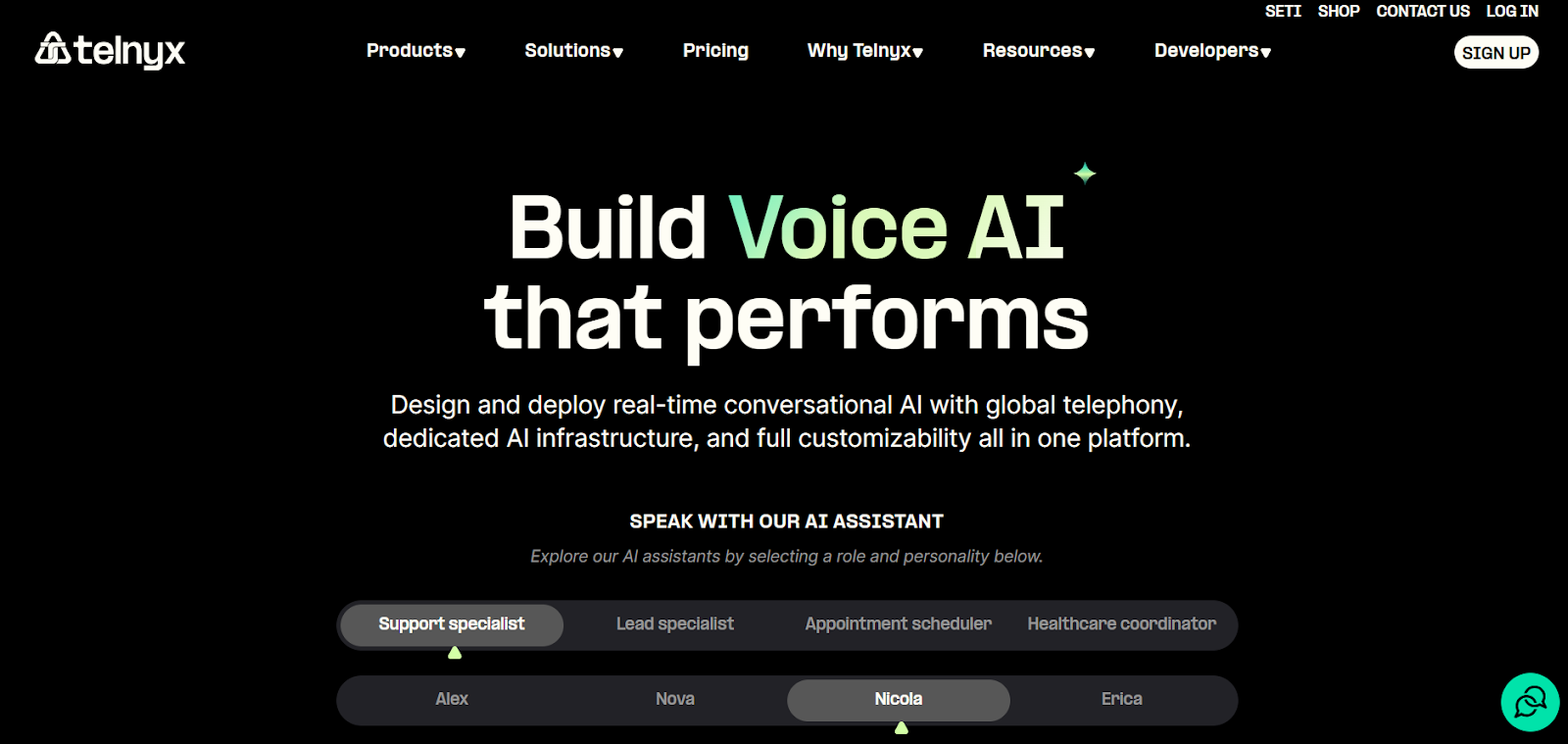 Telnyx Website Screenshot