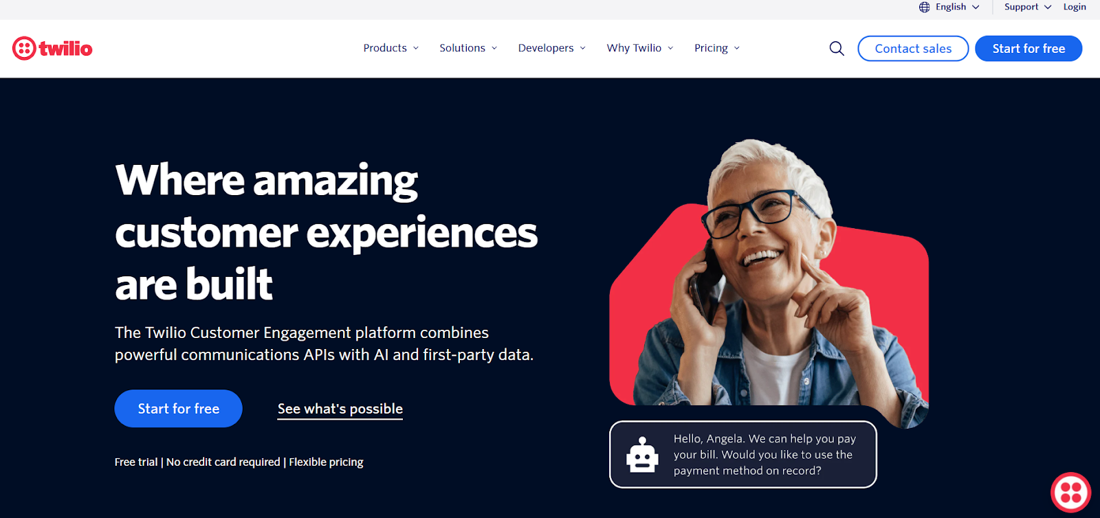 Twilio Website Screenshot